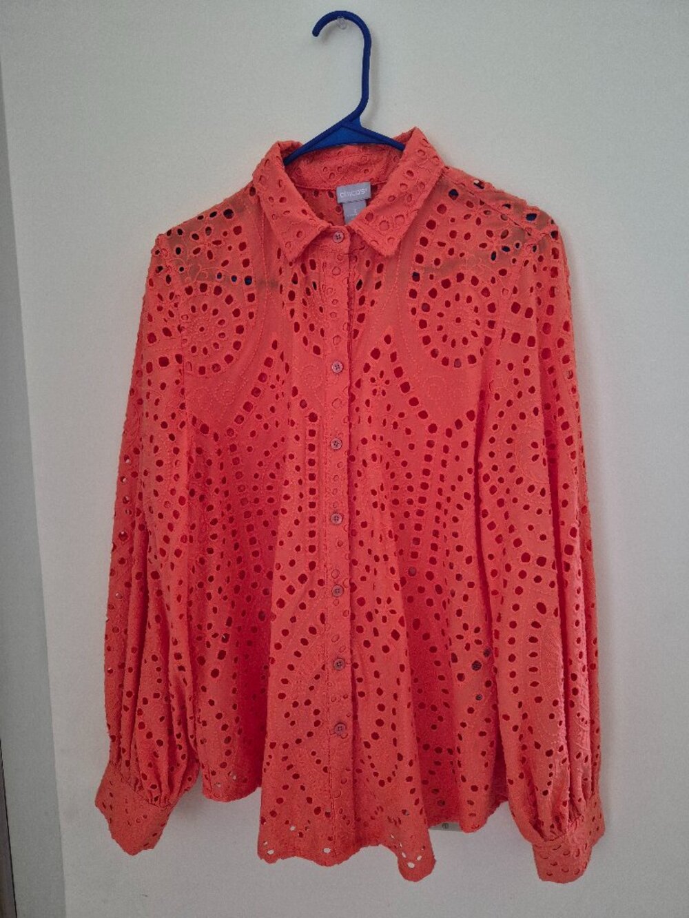 Chico's Eyelet Wide Sleeve